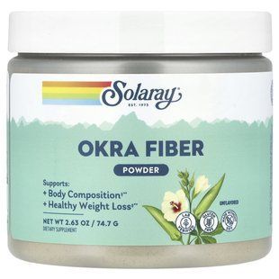 Solaray, Okra Fiber Powder, Unflavored, 2.63 oz (74.7 g)