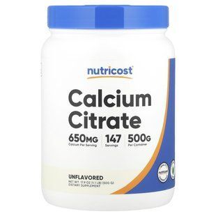 Nutricost, Calcium Citrate, Unflavored, 17.9 oz (500 g)