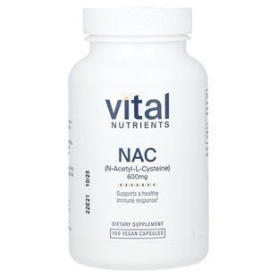 Vital Nutrients, N-ацетил-L-цистеин, 600 мг, 100 вегетарианских капсул купить в Киеве и Украине