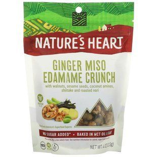 Nature's Heart, Хрустящие мисо с имбирем и эдамаме, 4 унции (113 г) купить в Киеве и Украине