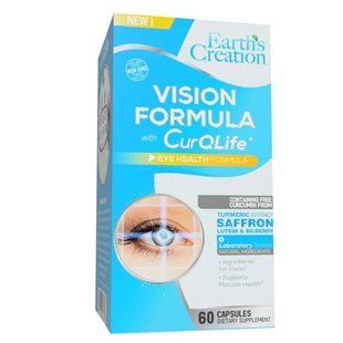 Вітаміни для зору Earth`s Creation (Vision Formula with CurQLife) 60 капсул