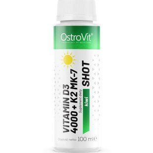 Vitamin D3 and K2 shot kiwi flavor OstroVit (Vitamin D3 4000 + K2 MK-7 Shot) 4000 IU 100 ml