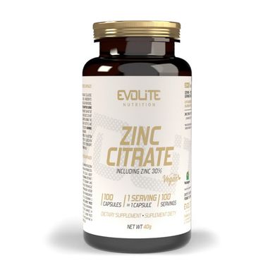 Zinc Citrate Evolite Nutrition 100 veg caps