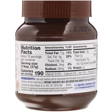 Молочно-шоколадний фундук, Peanut Butter,Co, 13 унцій (369 г)