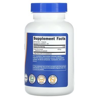 Nutricost, полин гіркий, 450&nbsp;мг, 120&nbsp;капсул