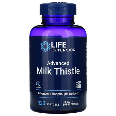 Європейський молочний чортополох, European Milk Thistle Advanced Phospholipid Delivery, Life Extension, 120 желатинових капсул