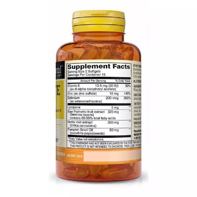 Вітаміни для здоров'я простати Mason Natural (Prostate Formula) 30 гелевих капсул