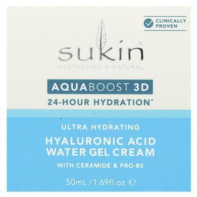 Sukin, AquaBoost 3D, Hyaluronic Acid Water Gel Cream, 1.69 fl oz (50 ml)