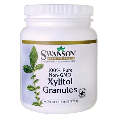 100% чистые гранулы ксилита без ГМО, 100% Pure Non-GMO Xylitol Granules, Swanson, 1.362 кг купить в Киеве и Украине