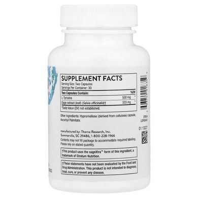 Thorne Concentration Supplement (Clear Focus) 60 Capsules
