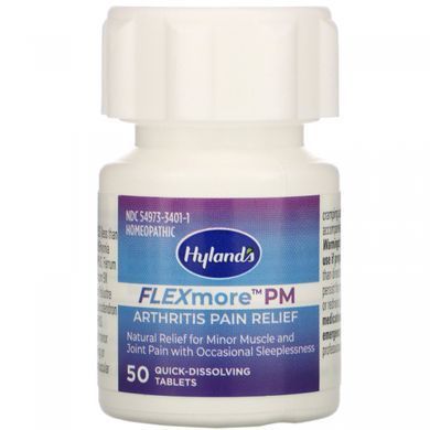Pain reliever for arthritis, FlexMore PM Arthritis Pain Relief, Hylands, 50 quick dissolving tablets