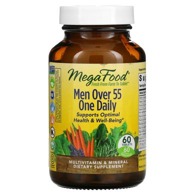 Мультивітамінний комплекс для чоловіків 55+ MegaFood (Men Over 55 Multivitamin and Mineral) 60 таблеток