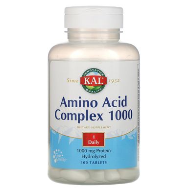 Аминокислотный комплекс, Amino Acid Complex, KAL, 1000 мг, 100 таблеток купить в Киеве и Украине