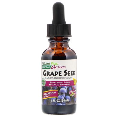 Екстракт виноградних кісточок без спирту Nature's Plus (Herbal Actives Grape Seed) 25 мг 30 мл