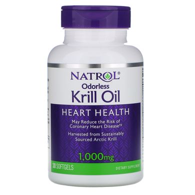Масло криля Natrol (Odorless Krill Oil) 1000 мг 30 капсул