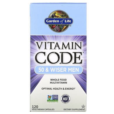 Вітаміни для чоловіків 50+ Garden of Life (Vitamin Code 50 and Wiser Men) 120 капсул