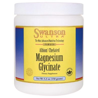Гліцинат хелатованих магнію Albion, Albion Chelated Magnesium Glycinate, Swanson, 400 мг, 150 г