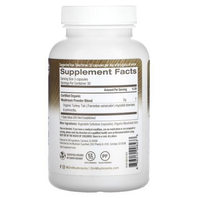 Траметес різнокольоровий Organic Mushroom Nutrition (Turkey Tail) 667 мг 90 капсул