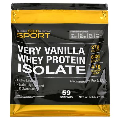 Ізолят сироваткового білка ваніль California Gold Nutrition (Very Vanilla Whey Protein Isolate) 2,27 кг