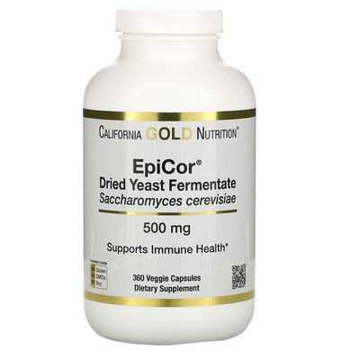 Епікор сухий дріжджовий ферментат California Gold Nutrition (EpiCor Dried Yeast Fermentate) 500 мг 360 вегетаріанських капсул