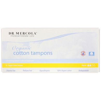 Жіночі гігієнічні тампони з аплікатором органік Dr. Mercola (Cotton Tampons) 16 шт