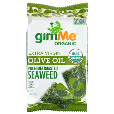 Жареные водоросли премиум-качества, оливковое масло первого отжима, Premium Roasted Seaweed, Extra Virgin Olive Oil, gimMe, 6 упаковок по 5 г купить в Киеве и Украине