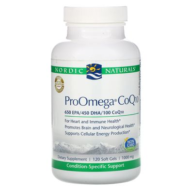 ProOmega с коэнзимом Q10 Nordic Naturals (ProOmega CoQ10) 1000 мг 120 капсул купить в Киеве и Украине