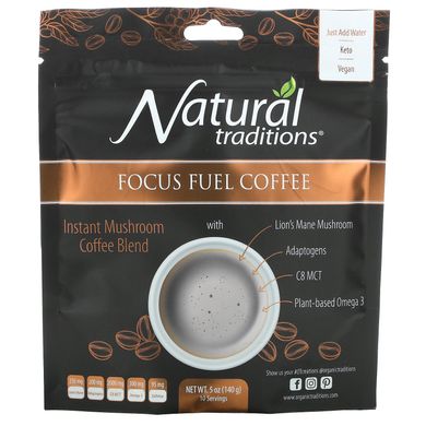 Organic Traditions, Focus Fuel Coffee, 5 унцій (140 г)