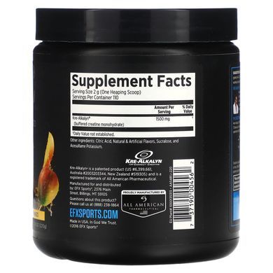 Training Powder Kre-Alkalyn EFX, Mango, EFX Sports, 220 g
