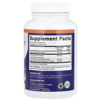 Vitamatic, червоний ферментований рис з коензимом Q10, 120&nbsp;капсул