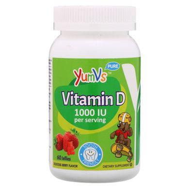 Вітамін D3 для дітей, Vitamin D, Yum-V's, 60 желе