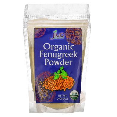 Органічний порошок пажитника, Organic Fenugreek Powder, Jiva Organics, 200 г