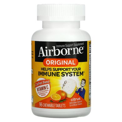 AirBorne, Оригинальная добавка для поддержки иммунитета, цитрусовые, 96 жевательных таблеток купить в Киеве и Украине