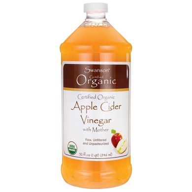 Сертифікований органічний яблучний оцет, Certified Organic Apple Cider Vinegar with Mother, Swanson, 946 мл
