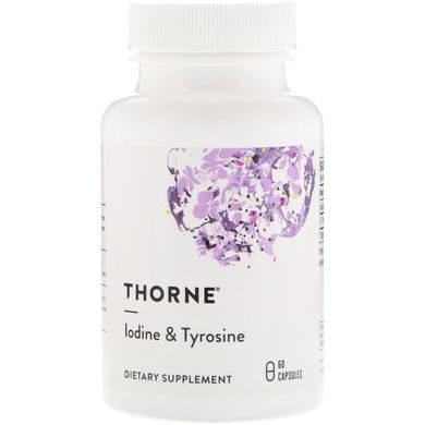 Йод та тирозин для щитовидної залози Thorne Research (Iodine & Tyrosine) 60 капсул у рослинній оболонці