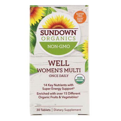 Мультивітаміни для жінок Sundown Organics (Well) 30 таблеток