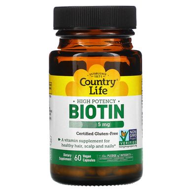 Біотин Country Life (Biotin) 5000 мкг 60 капсул