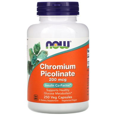 Хром Піколинат Now Foods (Chromium Picolinate) 200 мкг 250 капсул