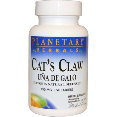 Котячий кіготь, Уна де Гато, Planetary Herbals, 750 мг, 90 таблеток