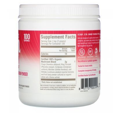 Powder of Organic Mushrooms for Beauty OM Organic Mushroom Nutrition 200 g
