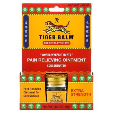 Екстрасильна знеболювальна мазь, Tiger Balm, 063 унцій (18 г)