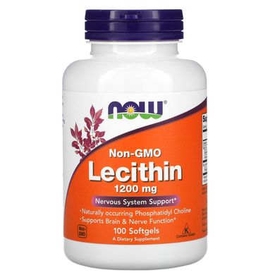 Лецитин соєвий Now Foods (Lecithin) 1200 мг 100 капсул