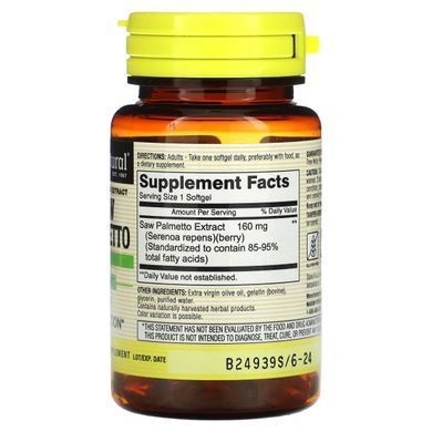 Saw Palmetto extract Mason Natural 60 gel capsules