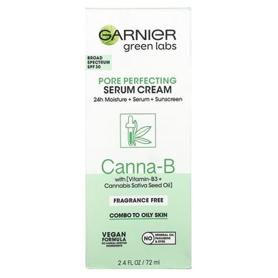 Garnier, Green Labs, Крем-сыворотка для улучшения пор, Canna-B, 2,4 жидких унции (72 мл) купить в Киеве и Украине