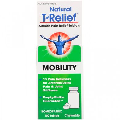 T-Relief, знеболюючі таблетки при артриті, MediNatura, 100 таблеток