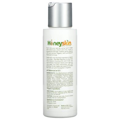 Honeyskin, Очищувальний засіб для обличчя та тіла, 4 рідкі унції (118 мл)