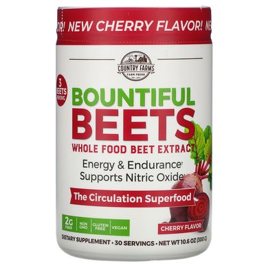 Bountiful Beets, суперпродукти для кровообігу, відмінний натуральний смак, Country Farms, 300 г (10,6 унцій)