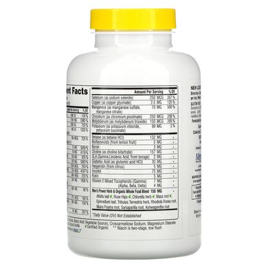 Мультивітаміни для чоловіків з антиоксидантами без заліза Super Nutrition (Antioxidant Rich Multivitamin) 180 таблеток