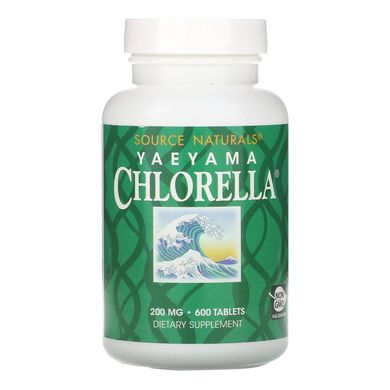 Хлорела з островів Яеяма Source Naturals (Chlorella) 600 таблеток