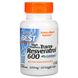 Ефективний транс-ресвератрол 600, Trans-Resveratrol 600, Doctor's Best, 600 мг, 60 вегетаріанських капсул фото